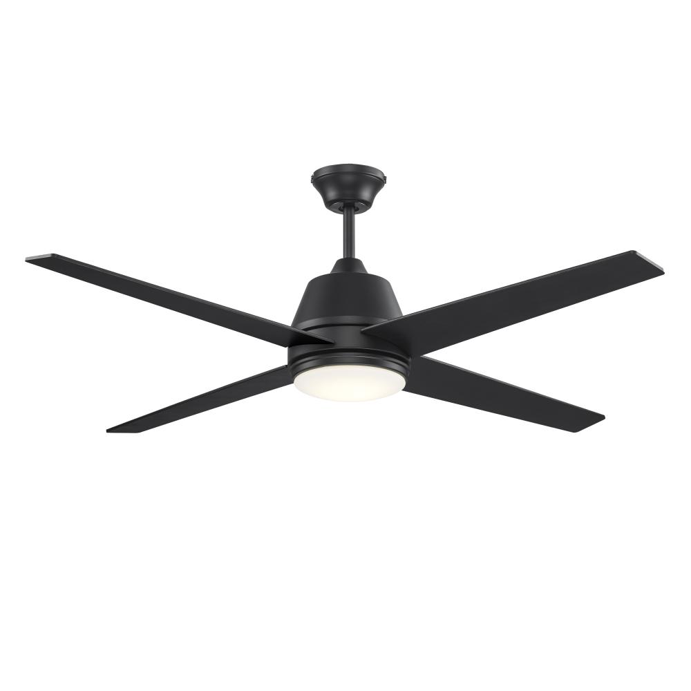 52" LED FAN-4 BLADE-BK-1/2" ROD
